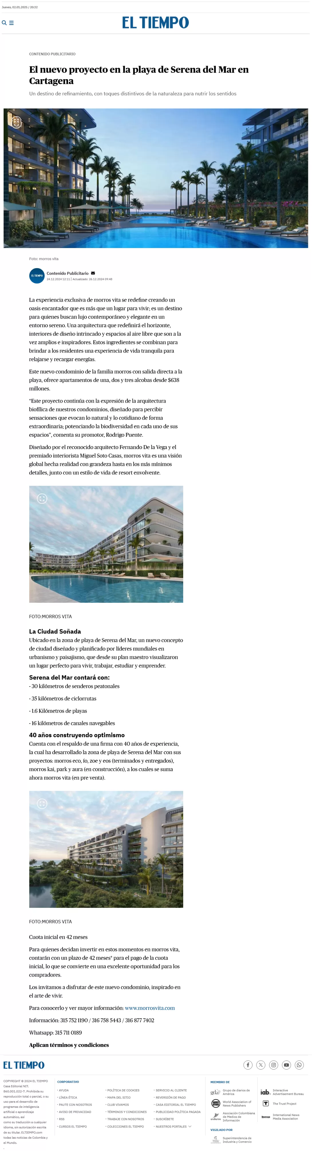 El nuevo proyecto en la playa de Serena del Mar en Cartagena