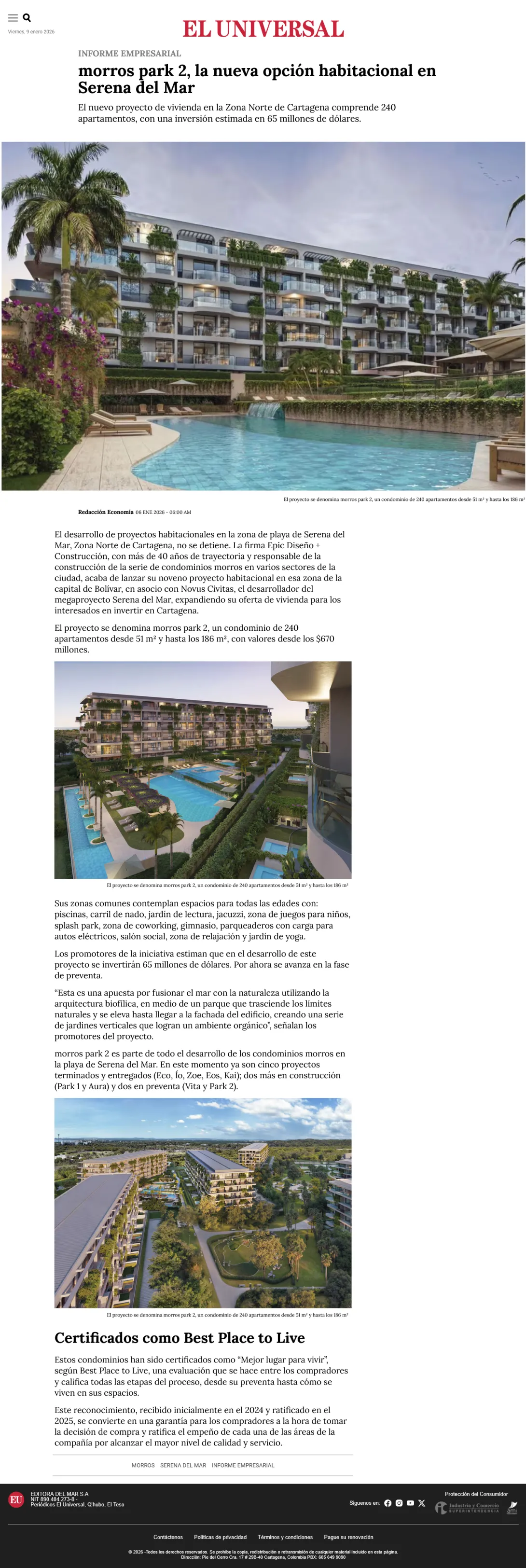 morros park 2, la nueva opción habitacional en Serena del Mar